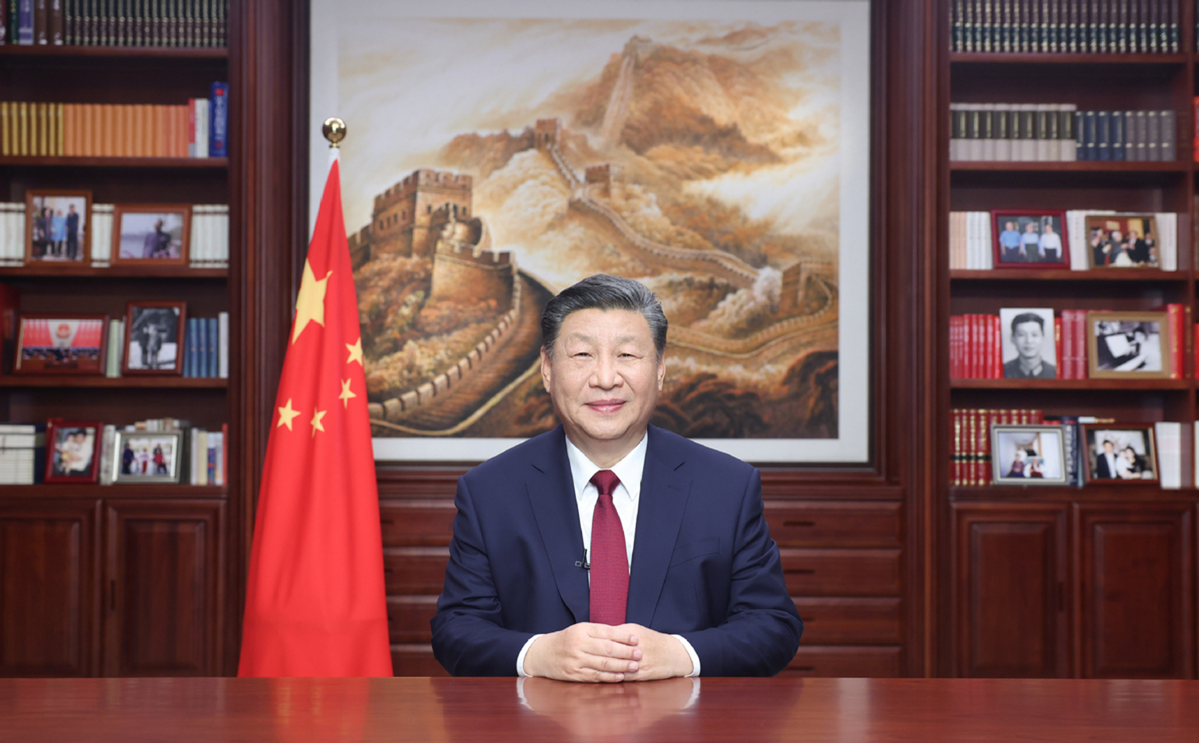 Figure Two: PRC President Xi Jinping delivering his New Year address on 31st December 2023. [Image source: Xinhua]