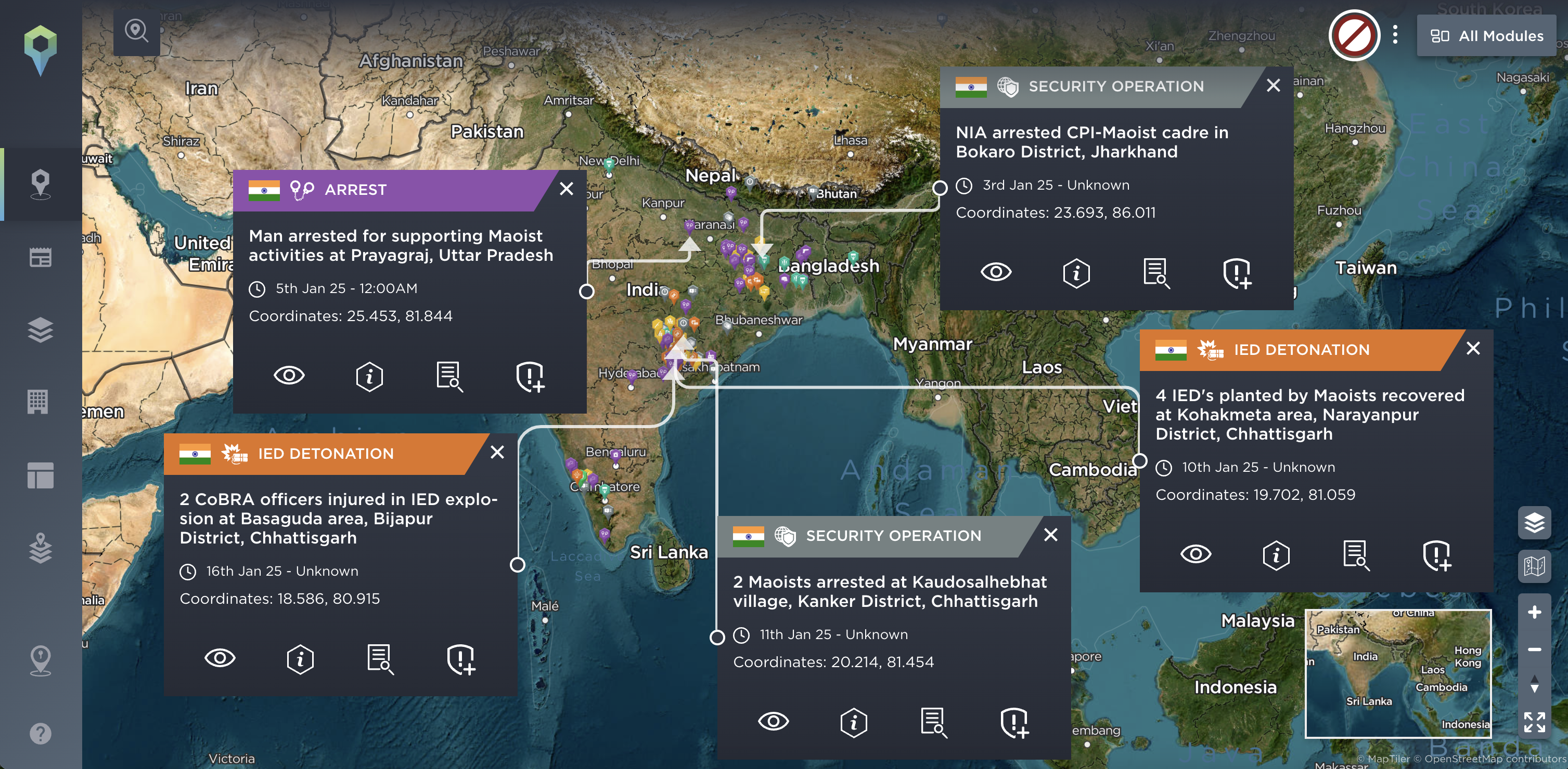 Communist Party of India (CPI) incidents